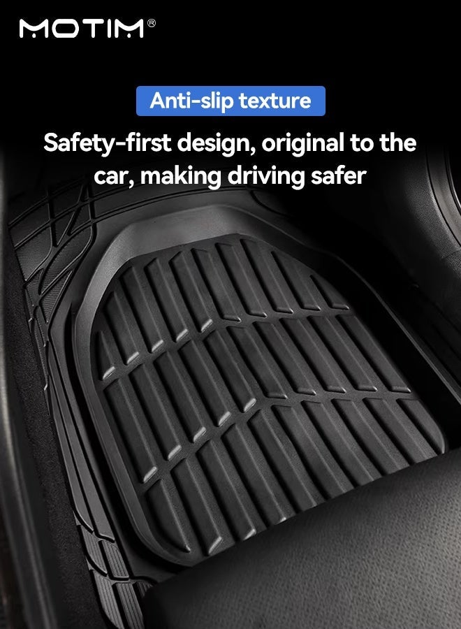 Motim Car Floor Mats, Heavy Duty 3D Customized Rubber Floor Mats Set for Car Suv Truck and Van, All-weather Wear-resistant and Anti-skid, Premium Trim to Fit - Image 4